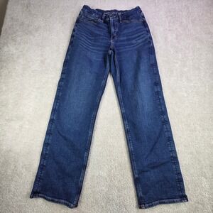 American Eagle Curvy Straight Jeans Dark Wash Stretch Womens Size 6